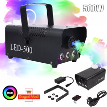 (black) 500W LED Smoke Fog Machine RGB Color Stage Fogger Effect Halloween Disco Club
