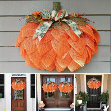 (Orange, 45x45cm) Wreath Creative Pumpkin Door Wreath Gift