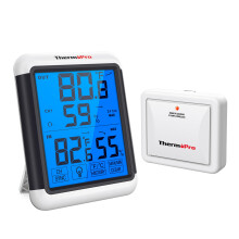 ThermoPro TP65 Termometro per interni ed esterni, igrometro digitale wireless, monitor di temperatura e umidit   con touchscreen Jumbo e misuratore di
