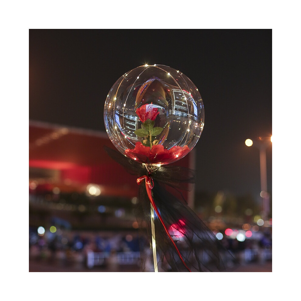 (Red) Rose Led Luminous Bouquet Balloon Valentines Mothers Day Gift Girlfriend Party-image-OPC-PHBJTTH-NEW