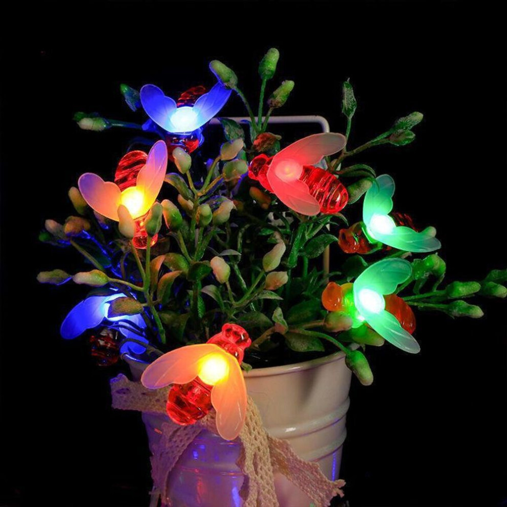 (as the picture, Eight functions 6.5 meters 30 lights) Outdoor Waterproof Solar LED Bee String Lights - Decorative for Lawn, Garden, Courtyard, Camping, and Holidays.