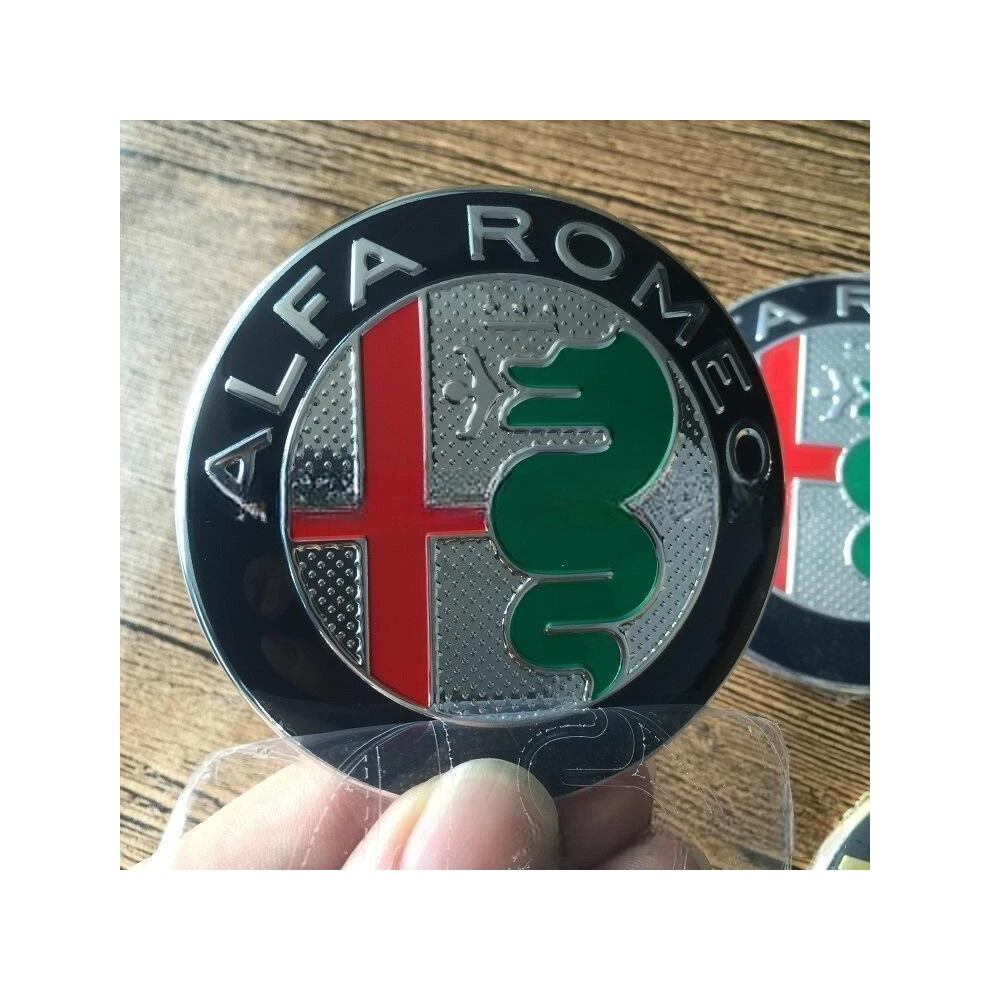 2X 74Mm For Alfa Romeo Emblem Badges Gt 147 159 Mito Giulietta Bonnet 6963793381456