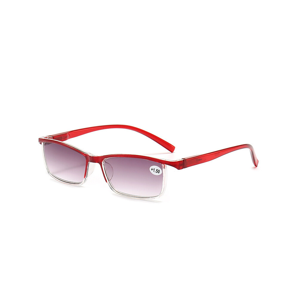 Red (+2.00, ) Womens Mens Retro Tr90 Reading Glasses Tinted Sunglasses Readers +1.0 ~ +4.0