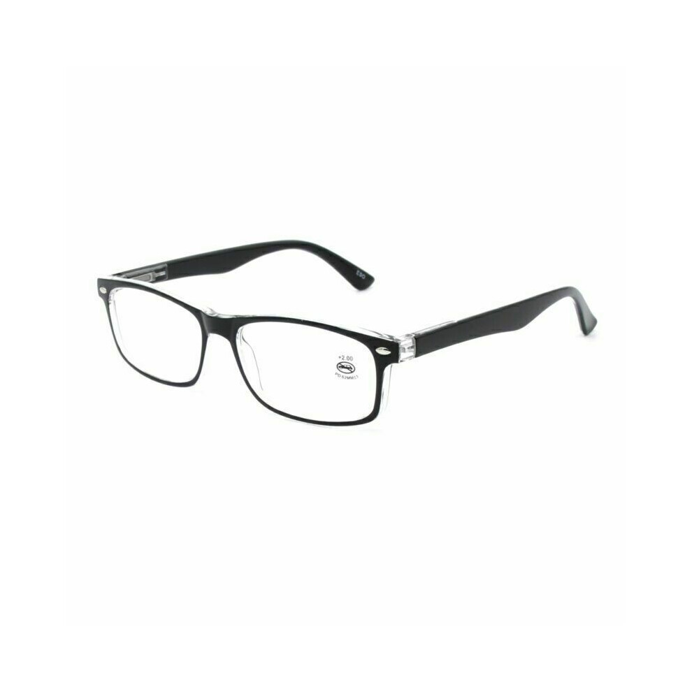 (White, +2.50) Womens Mens Reading Glasses Classic Spring Hinges Readers +1.0 ~ +3.5