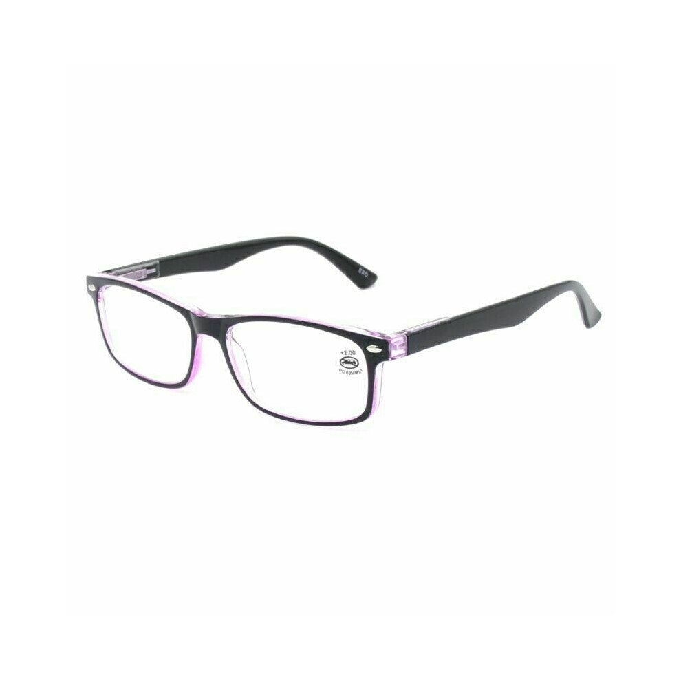 Purple (, +1.50) Mens Womens Reading Glasses Classic Spring Hinges Readers +1.0 +1.5 +2.0 +2.5 +3.0 +3.5