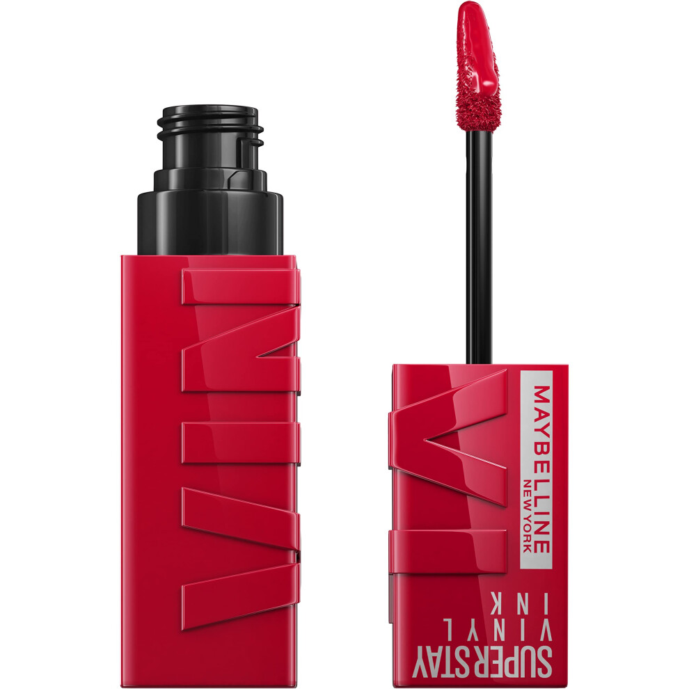 Maybelline Super Stay Vinyl Ink Longwear No-Budge Liquid Lipcolor Makeup  Highly Pigmented Color and Instant Shine  Wicked  Cool Red Lipstick  0.14 fl