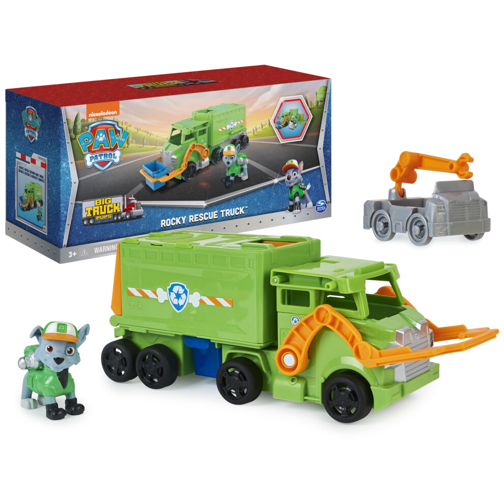 Paw Patrol  Big Truck Pups Rocky Transforming Toy Trucks with Collectible Action Figure  Kids Toys for Ages 3 and up-image-OPC-PFN2N6X-NEW