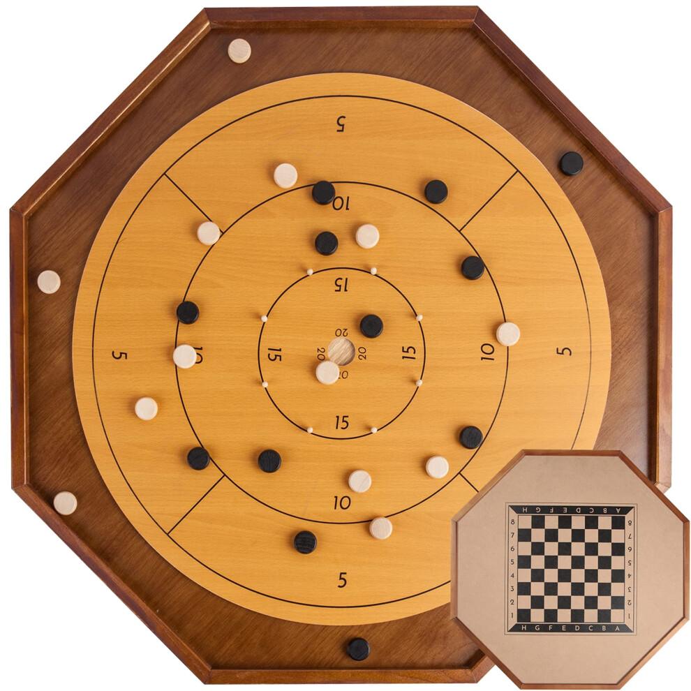 Turnier-Crokinole Und Dame, Offizielles 76,2 Cm Gro Es Crokinole-Brettspiel Mit 66 Cm Spielfl Che, Canadian Heritage-Tischspiel F R Zwei Spieler D-image