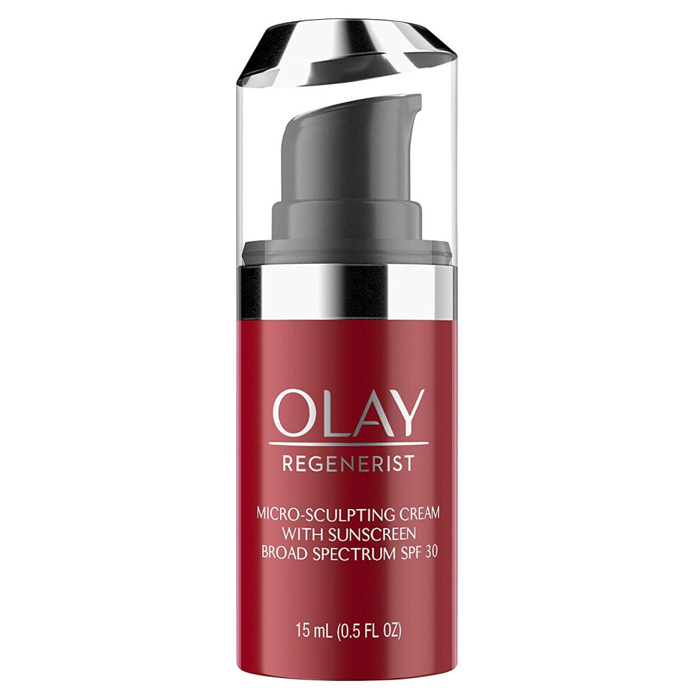 Olay Regenerist Micro-Sculpting Cream Face Moisturizer with Sunscreen  SPF 30  Trial Size 0.5 oz