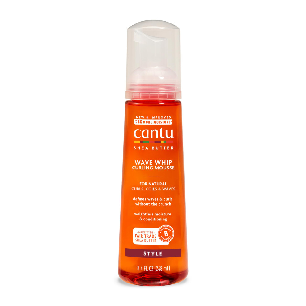 Cantu Wave Whip Curling Mousse with Shea Butter for Natural Hair  8.4 oz (Packaging May Vary)