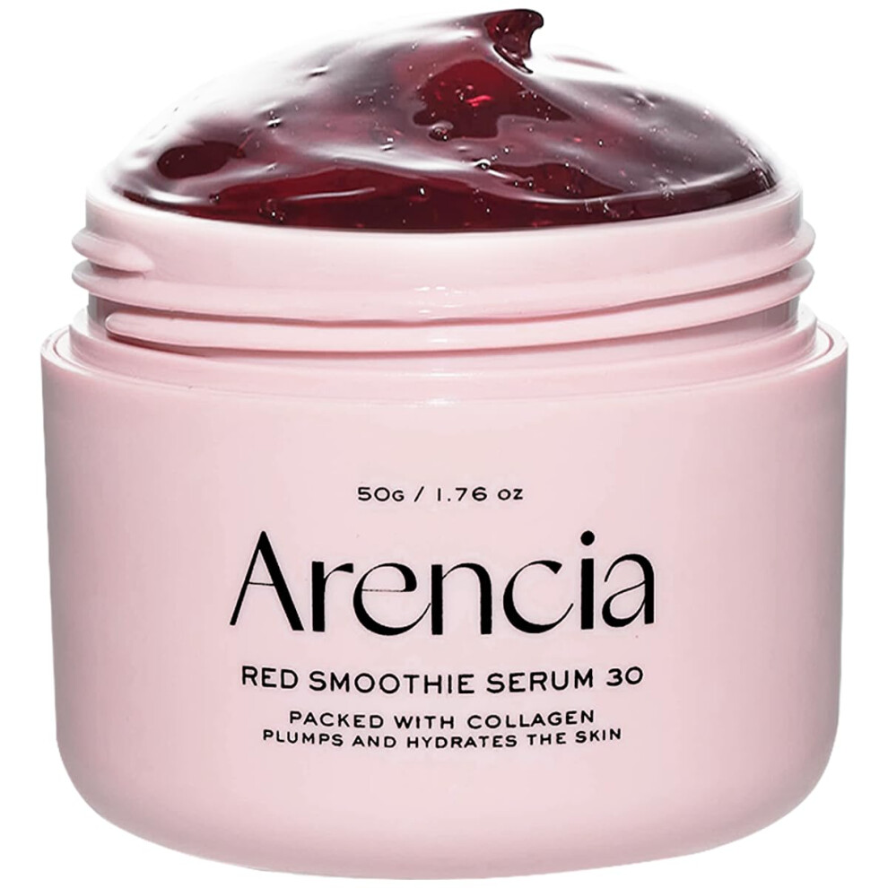 ????S?? Arencia Overnight Red Smoothie Face Mask Serum Glowing & Soothing With 30% Red Collagen Niacinamide Peptide Vitamin E