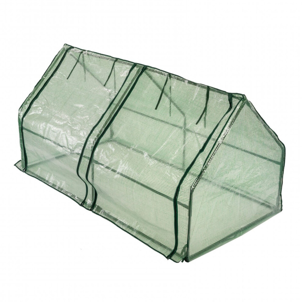 Oypla Steeple Growhouse Garden Plant Greenhouse with Plastic Mesh Cover - 180x90x90cm