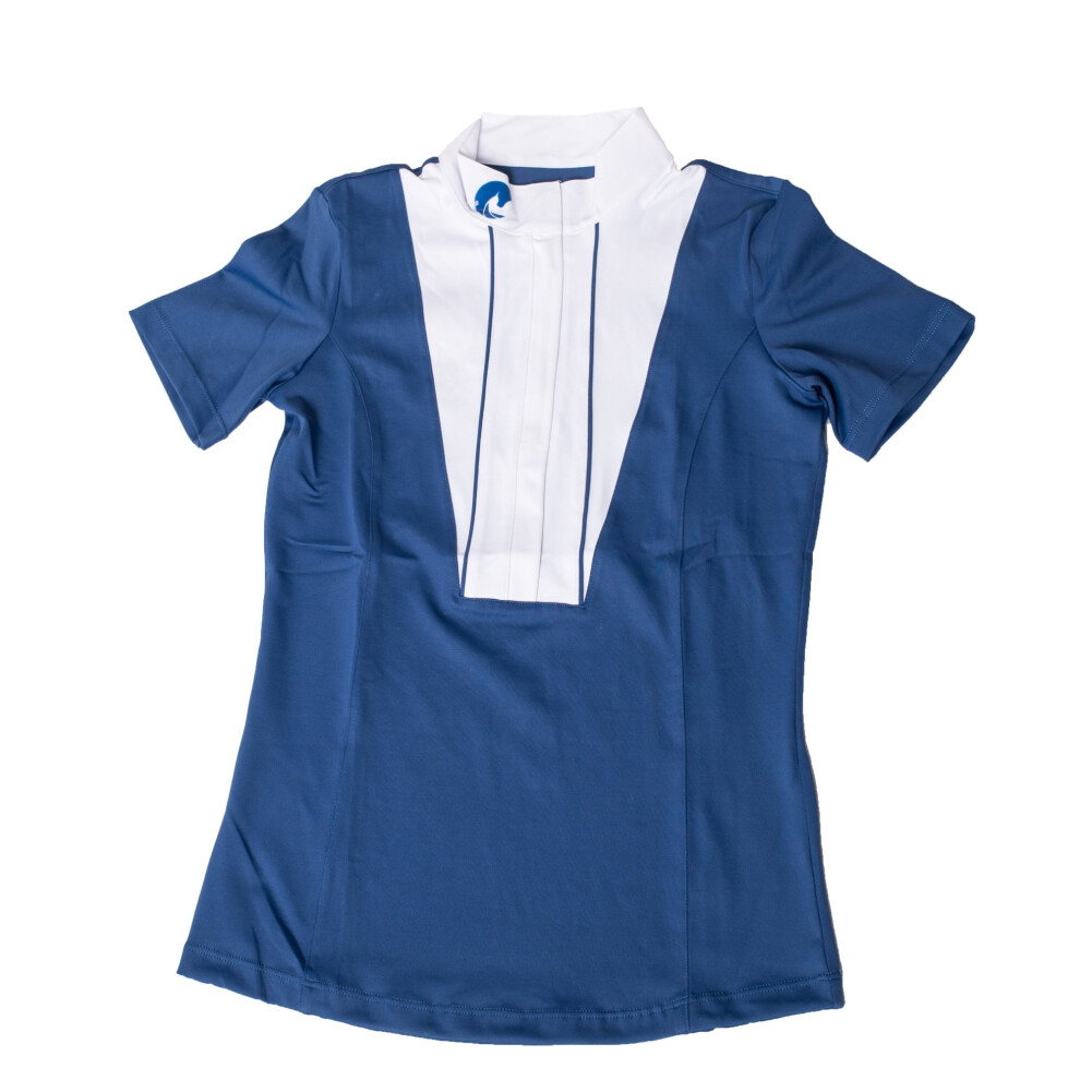 Coco Equestrian Navy Ladies Womens Kids Short Sleeve Horse Riding Equestrian Show Shirt - XS