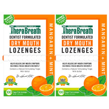TheraBreath Lutschtabletten gegen Mundtrockenheit mit Zink – Mandarinenminze, 100 Stück