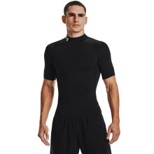 Under Armour Men's HeatGear Armour Comp Mock Short Sleeve T-Shirt, Black (001)/White, X-Small