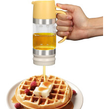 Honey Dispenser Jar, 10.15 Oz No Drip Honey Dispenser Maple Syrup Dispenser Honey Container with Handle, Perfect for Honey and Syrup