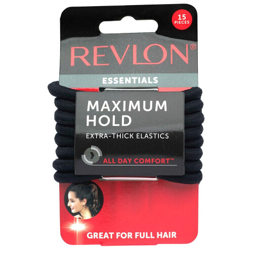 Revlon REVLON Extra dicke schwarze Haargummis, 15 St  ck