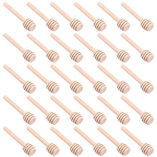 30 Pcs Mini Wood Honey Dipper Sticks, 3 Inch Server for Honey Jar Dispense Drizzle Honey