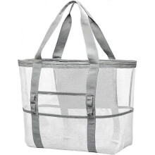 Beach Bag, Mesh Beach Bag Oversized Beach Tote Bag 9 Pocket Beach Toy Bag