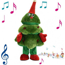 Dancing Christmas Tree Electric Plush Doll, Cute Animated Christmas LED Singing Tree Toy