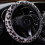 Leopard Fluffy Plush Steering Wheel Cover Soft Plush Warm Winter Universal 38cm 1