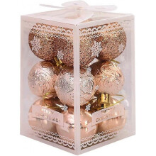12Pcs Christmas Tree Baubles, 40mm Shatterproof Christmas Decorative Bauble Balls Xmas Tree Hanging Ball