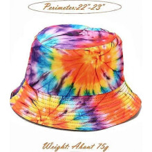 Unisex Print Reversible Bucket Hat Beach Sun Hat Aesthetic Fishing Hat for Women Men Teens Both Sides Wear(Red Paint)
