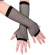 1 Pairs Women's Long Fishnet Gloves 80s Punk Rock Fingerless Fishnet Gloves