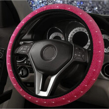 Crystal Automobile Steering Wheel Cover Is Wrapped with Anti-skid Handicraft Water Drill Dust-proof Elastic Automobile Steering Wheel Cover