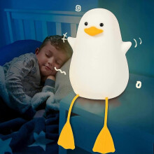 Cute seagull baby bedside lamp, Abs+sil, touch control, portable charging