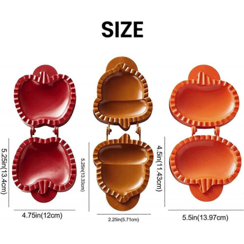 Pie Molds Set, Dumpling Maker,Fall Hand Pie Molds Apple,Acorn & Pumpkin,Dough Presser 1
