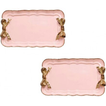 2PCS Vintage Decorative Tray Storage Tray Dish Plate Jewelry Tray,Rings Chain Bracelets Earrings Trays