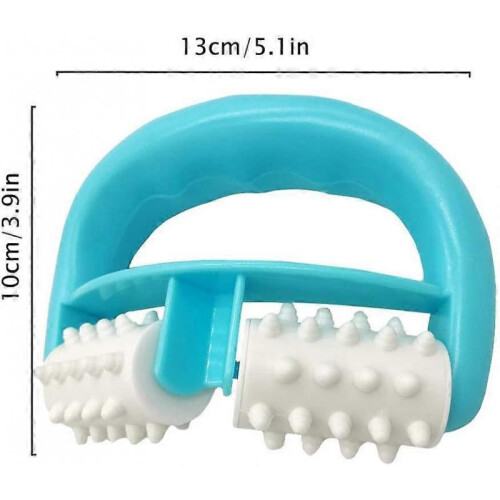Cellulite Massage, Manual Roller Massage with Two Wheel Massage Handle for Arms/Shoulders (Blue) 1