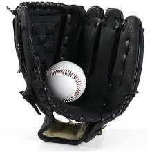 Baseball Gloves, Kids Teens Youth Durable Leather Softball Baseball Pitcher Mitt for Boys Girls Left Hand -Black