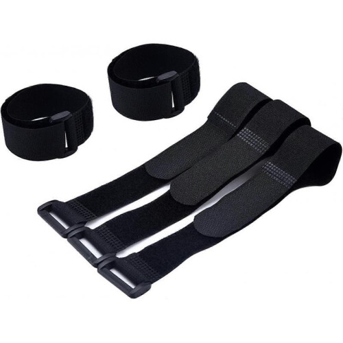 Hook and Loop Straps Cable Ties Organizer Fastener 250 mm x 20 mm, Black (10 Pack) 2
