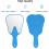 Handheld Mirror Small with Handle Blue, Hand Mirror Tooth-Shaped Kids Makeup Mirror 2