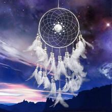 Large Dream Catcher Traditional Style Hand Craft Dreamcatcher Wall Hanging Decoration (One Size, White)