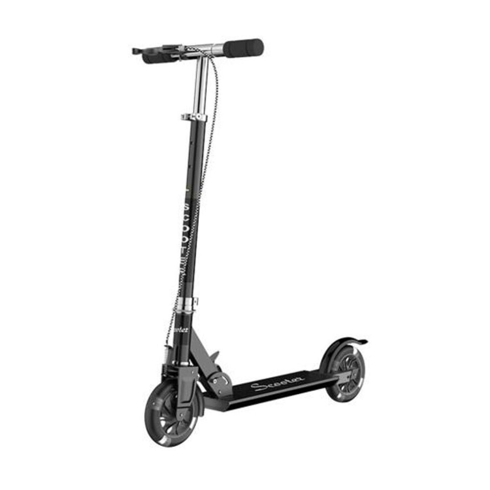 (black) Kids Scooter 4 Height Adjustable Anti-slip Deck Toddlers Boys Girls Metal 2-wheel Foldable Kick Scooter Birthday Festival Gift