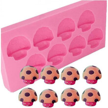 3D Mushroom Shape Vegetable Key Chain Silicone Mold DIY Candy Dessert Gum Paste Chocolate Fudge Mold Pudding Cupcake