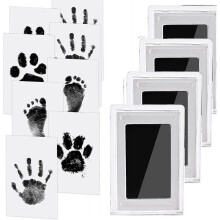 Baby Handprint And Footprint Kit, 4 Baby Handprint Ink Pads with Clean-touch