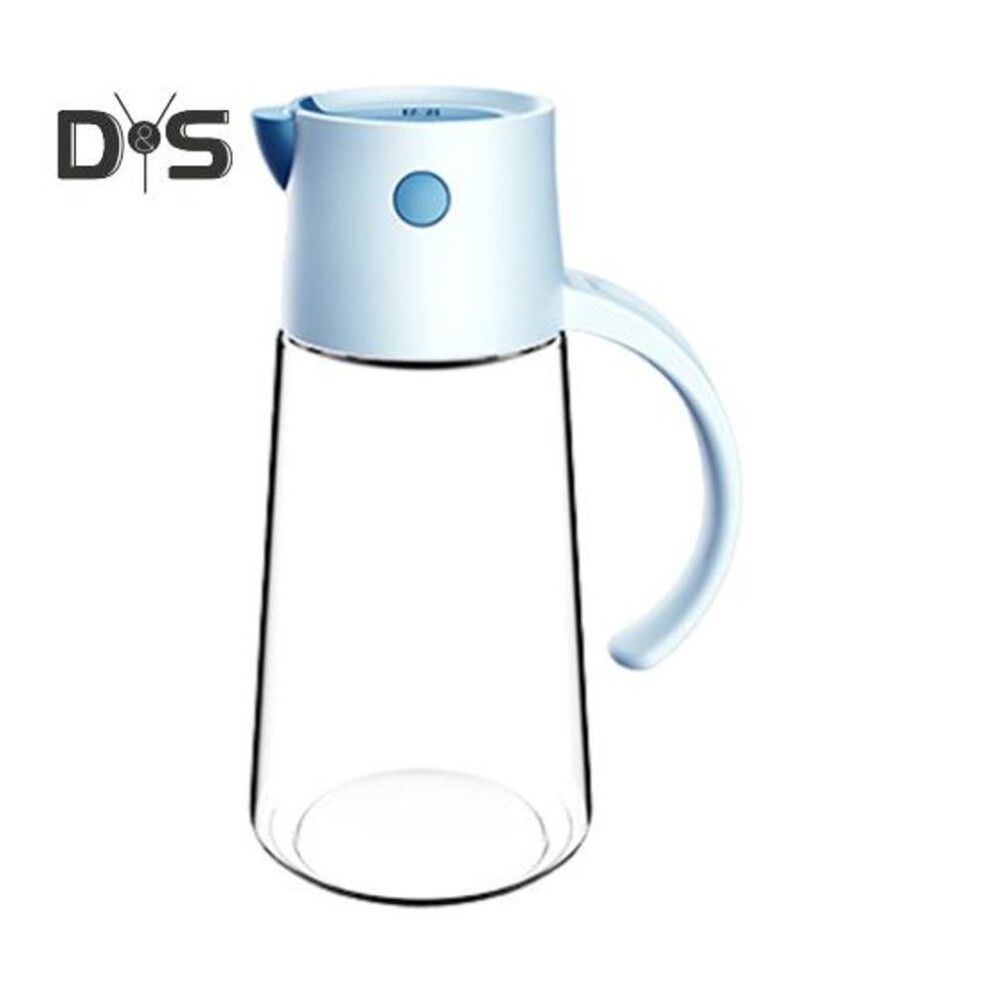 (blue) Glass Oil Bottle Dispenser Barbecue Mixing Condiment Bottle 550ml BPA-Free Soy Sauce Spray Oiler Odorless Oil Container Kitchen Cooking Seasoning