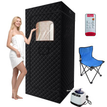 WestWood Portable Sauna Tent Set with Chair, 1200W Steamer Generator & Remote - Home Use Sauna Pod (B454-006)