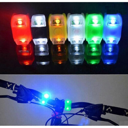 Bicycle Light Front and Rear Silicone Waterproof Headlight Tail Light Safety, 2 Pack 2