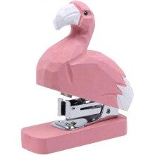 Flamingo Mini Animal Stapler Novelty Wooden Stapler Vivid Handmade Wood Stapler,Desktop Decoration for School Office Stationery Children Christmas