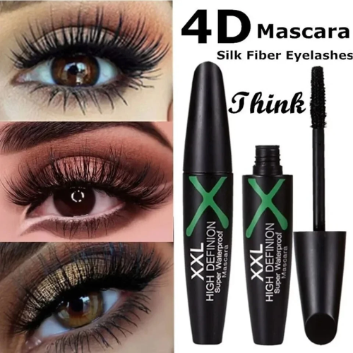 4D Mascara Waterproof Silk Fiber Thick Lengthening Smudge Proof