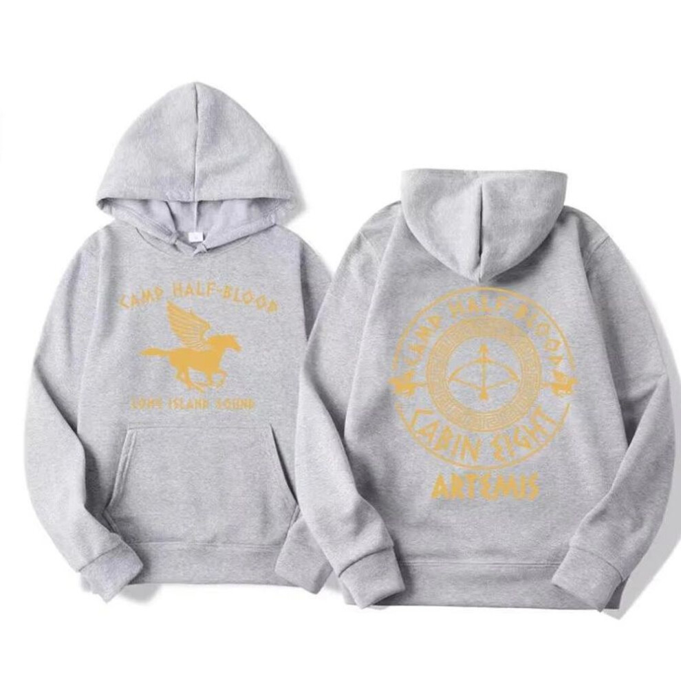 (XXXL, grey) Percy Jackson Double Sided Graphic Hoodie Camp Half Blood Heroes of Olympus Hoodies Women Unisex Clothing Vintage Harajuku Sweatshirts
