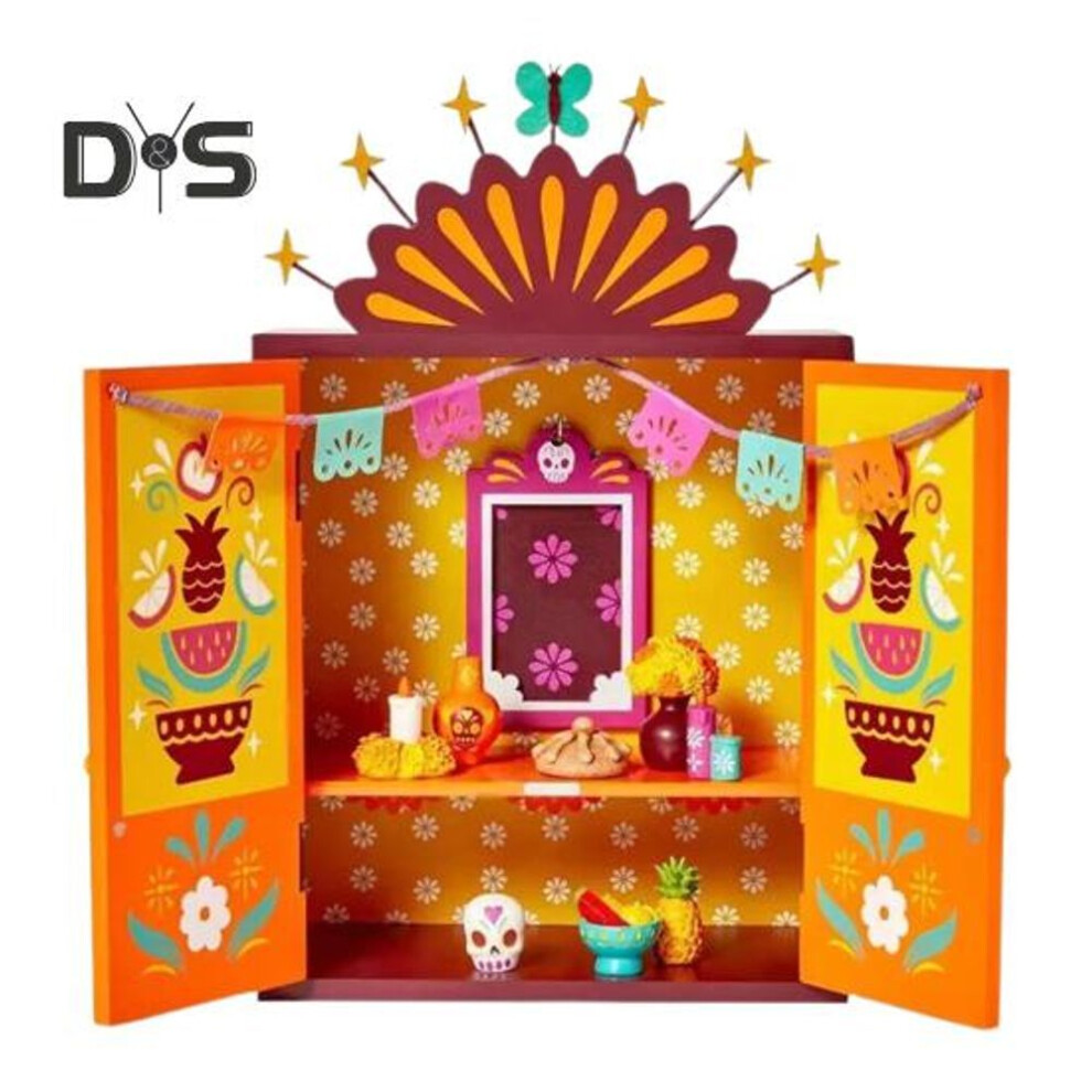 Mini Wooden Altar Day Of The Dead Altar Box With Memory Picture Frame Mexican Pattern Mini Altar For Home Tabletop Decoration