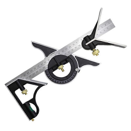 300Mm Stainless Steel Movable Combination Square Movable Square Carpenter 90 Degrees 45 Degrees Tur