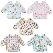 5 Pcs Baby Bibseves - Waterproof Long Sleeve Bib Unisex Feeding Bibs