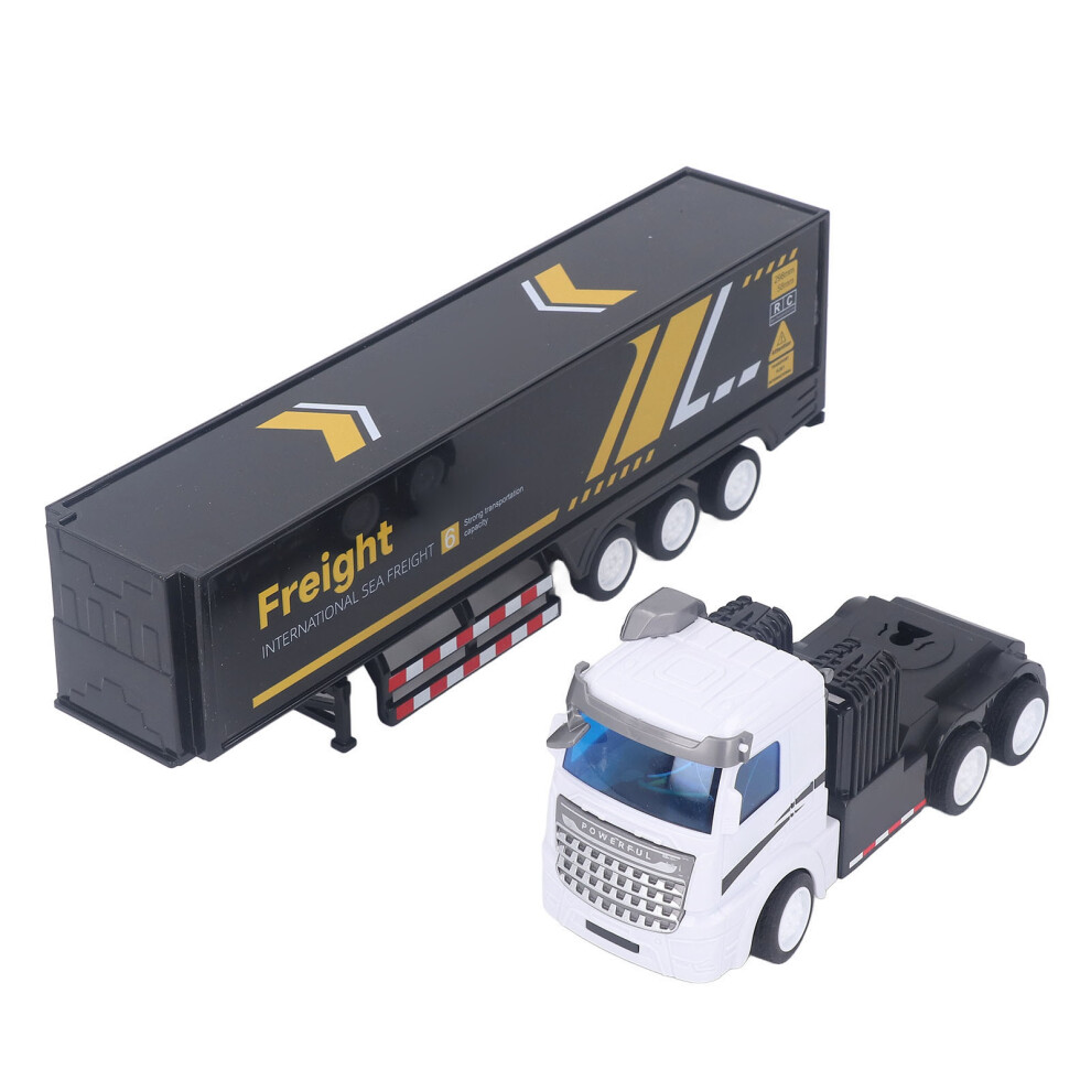 RC Semi Truck with Trailer Simulated Remote Control Flatbed Truck and Trailer with Sound and Lights for Boys Kids